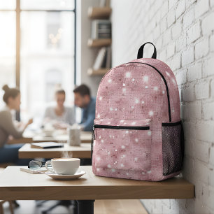 Luxury Pink Sparkle Printed Backpack