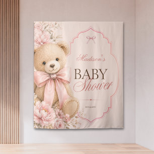 Luxury Pink Teddy Bear Baby Shower  Tapestry