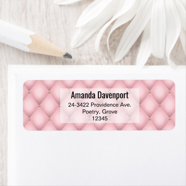 Luxury Pink Tufted Diamond Pattern Address (Insitu)