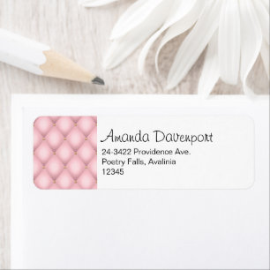 Luxury Pink Tufted Diamond Pattern Address