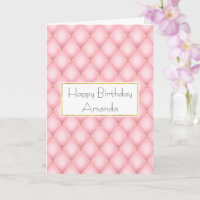 Luxury Pink Tufted Diamond Pattern Birthday