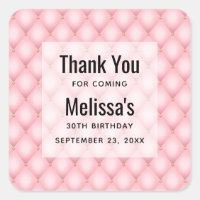 Luxury Pink Tufted Diamond Pattern Birthday