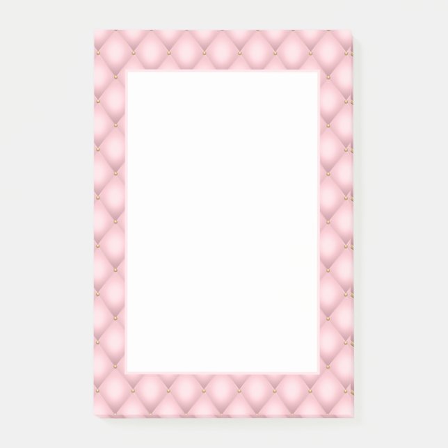 Luxury Pink Tufted Diamond Pattern Post-it Notes (Front)