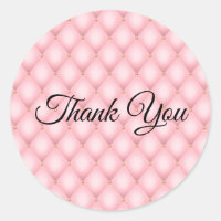 Luxury Pink Tufted Diamond Pattern Thank You