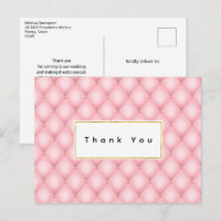 Luxury Pink Tufted Diamond Pattern Thank You