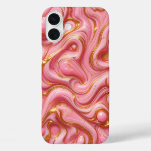 Luxury Pink & White Marble Phone Case - Elegant 