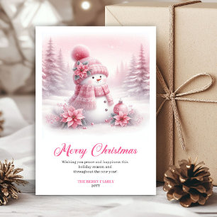 Luxury Pinkmas Editable Festive Scene Christmas Holiday Card