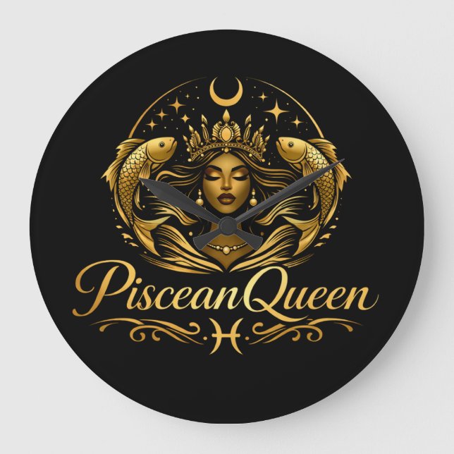 Luxury Piscean Queen Clock (Front)