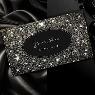 Luxury Platinum Silver Glitter Glam Luminous Stars Business Card