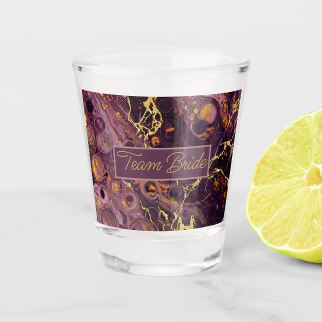Luxury Plum Purple Marble  Shot Glass (Front)