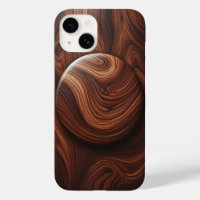 Luxury Polished Walnut Wood Grain Abstract Circula