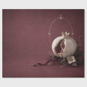 Luxury Pomegranate Burgundy Christmas Wrapping Pap Paper