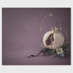 Luxury Pomegranate Plum Christmas Wrapping Paper