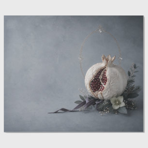 Luxury Pomegranate Slate Christmas Wrapping Paper