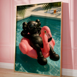 Luxury Pool Vibes Poster Summer Flamingo
