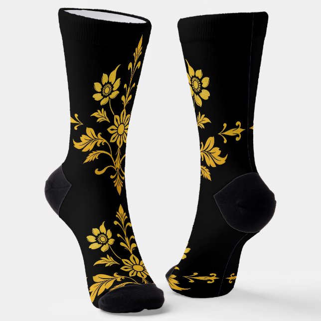 Luxury Popular Elegant Floral Collection Socks (Angled)