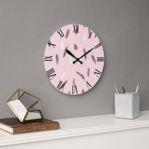 Luxury Popular Feathers Boho Collection Large Clock