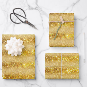 Luxury Popular Gift Gold Glitter Wrapping Paper Sheet