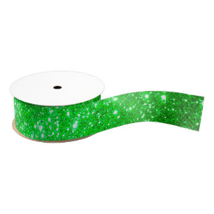 Luxury Popular Gift Green Gold Glitter Grosgrain Ribbon