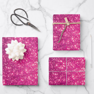 Luxury Popular Gift Pink Gold Glitter Wrapping Paper Sheet