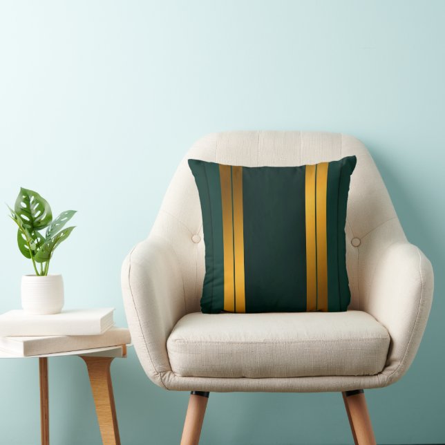 Luxury Popular Green Gold Linen Texture Collection Cushion (Chair)