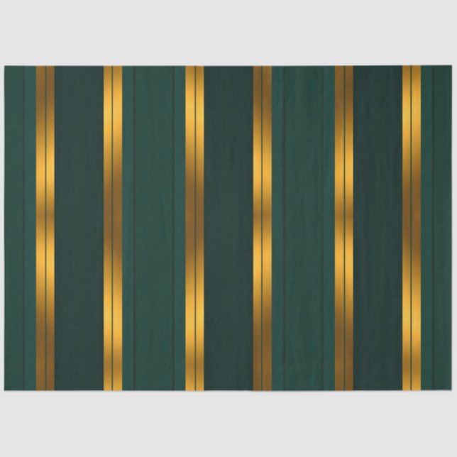 Luxury Popular Green Gold Linen Texture Collection Tissue Paper (Front)