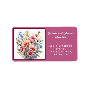 Luxury Popular Wildflowers Beautiful Collection Label