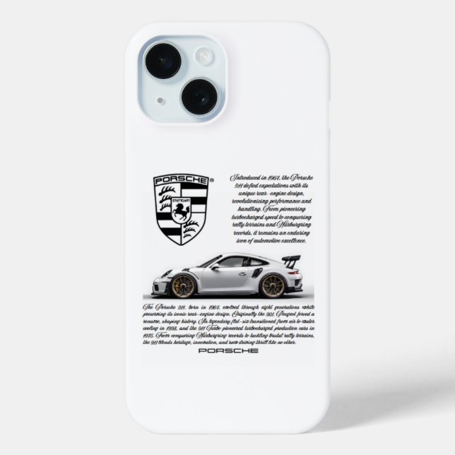 Luxury Porsche 911 iPhone Case – Sleek and Stylish (Back)
