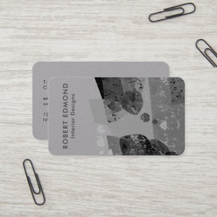 Luxury Premium Grey Artistic Unique Abstract QR Business Card