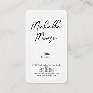 Luxury Premium Linen Black & White Minimalist Business Card