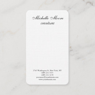 Luxury Premium Linen Black & White Minimalist Business Card