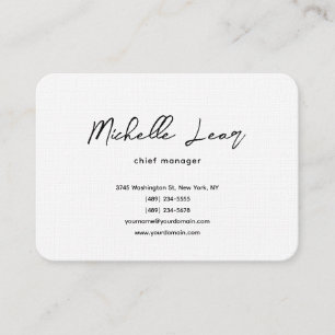 Luxury Premium Linen Black & White Plain Classical Business Card
