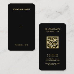 Luxury Premium Linen Paper Gold Font Text QR Code Business Card