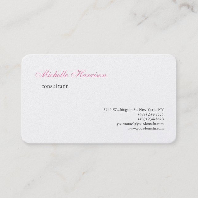 Luxury Premium Pearl Plain Classical Plain Simple Business Card (Front)