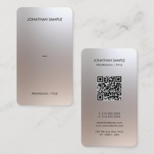 Luxury Premium Silk Paper QR Code Glamour Silver Business Card