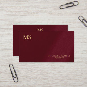 Luxury Premium Thick Stylish Gold Text Monogram Business Card
