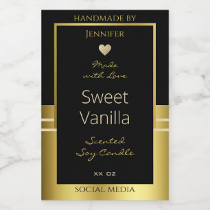 Luxury Product Packaging Labels Black and Gold