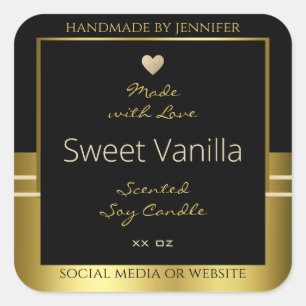 Luxury Product Packaging Labels Black and Gold