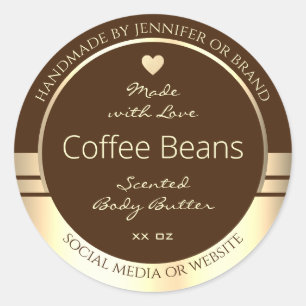 Luxury Product Packaging Labels Dark Brown & Gold