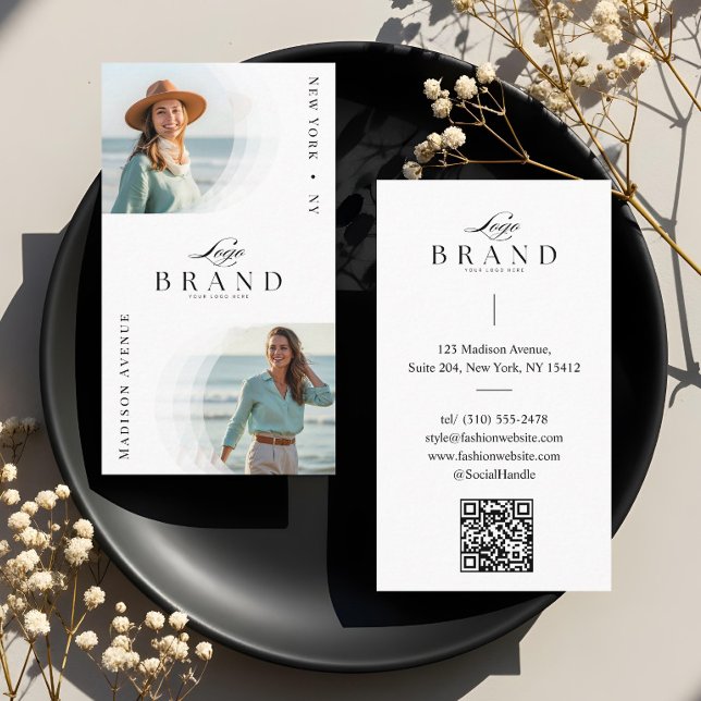 Luxury Professional Fashion Designer Photo Logo Business Card (Luxury Minimal Modern Professional 2 Photo Logo Business Card)