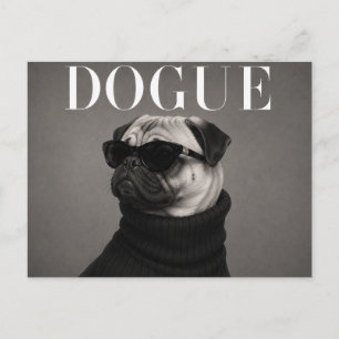 Luxury Pug Dog Portrait Postcard