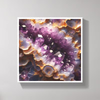 Luxury Purple Amethyst Geode - Gold Edged Crystal 