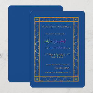 Luxury Purple and Gold Arch Bridal Shower  Invitation