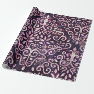 Luxury purple and tan damask seamless pattern wrapping paper