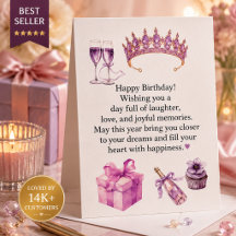 Luxury Purple Birthday Card for Women | Princess C