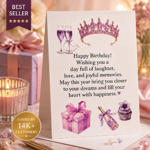 Luxury Purple Birthday Card for Women   Princess C