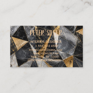 Luxury Purple Black Silver Mosaic Business Card
