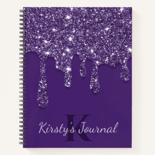 Luxury Purple Dripping Glitter Journal