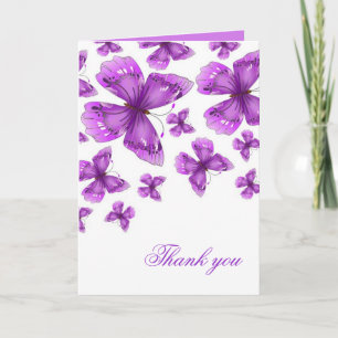 Luxury Purple Elegant Butterfly Thank you card