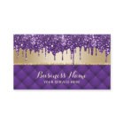 Luxury Purple Glitter Drips Chic Gold Beauty Salon